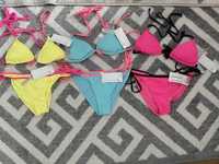 Costum baie XS,S,M,sutien triunghi cu bureti,negru,alb,roz,galben,bleo