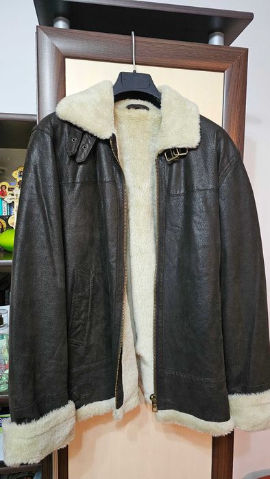 Geaca / jachetă de piele Clockhouse bărbatească îmblănită mărimea S