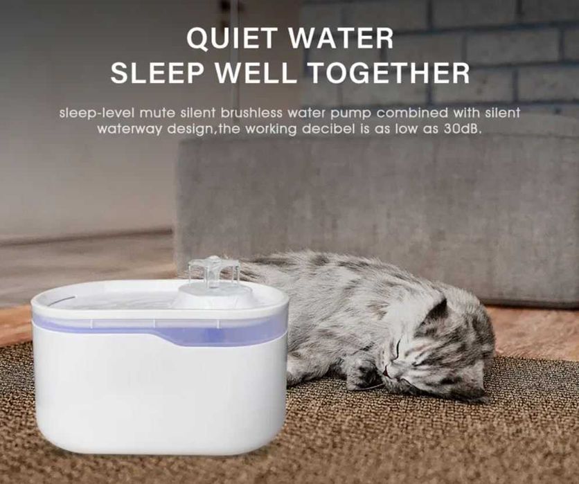 Dispenser automat apa animale tip fantana, Aplicatie Tuya, 2.8L