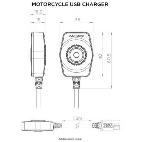 USB Charger QUAD LOCK Motorcycle/USB зарядно QUAD LOCK мотоциклет