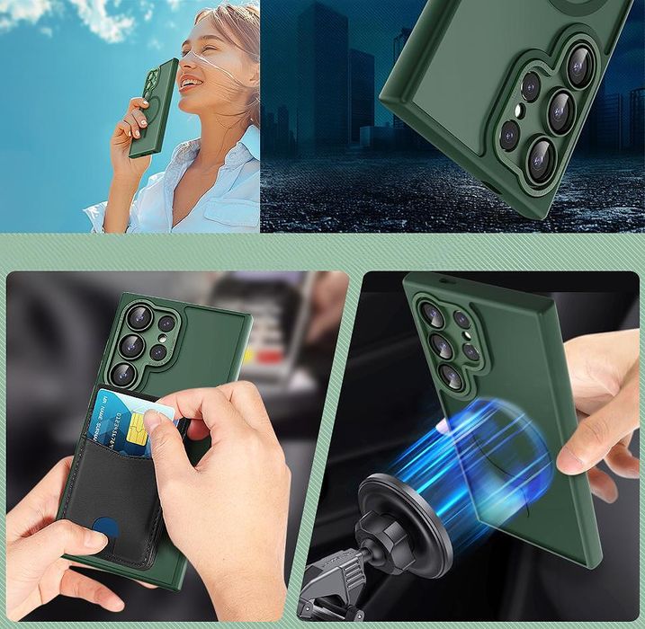 Матов magsafe кейс за samsung galaxy s25 ultra - зелен