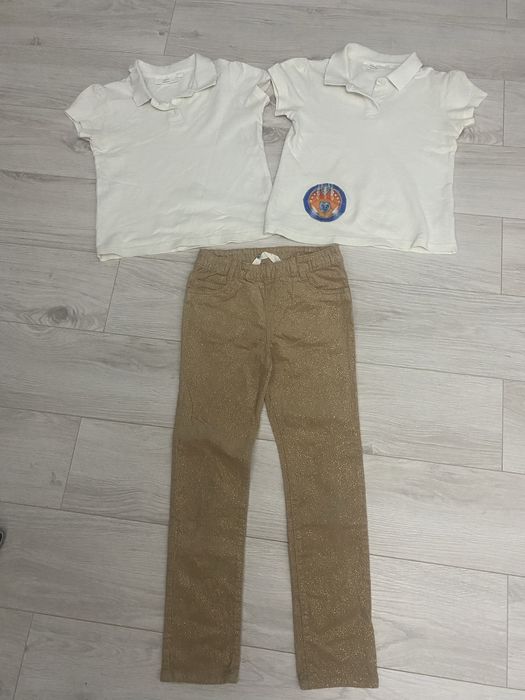 Blugi H&M + tricouri fete  6-7 ani