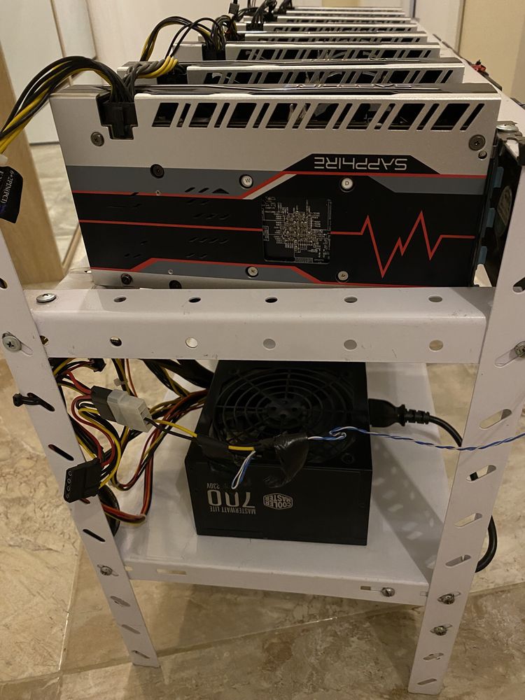 Mining Rig, 8*RX570, 8GB, 251 MH/S в гаранция