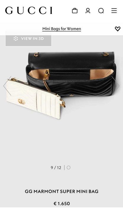 Дамска Чанта Gucci GG MARMONT Super Mini Bag 100% LEATHER