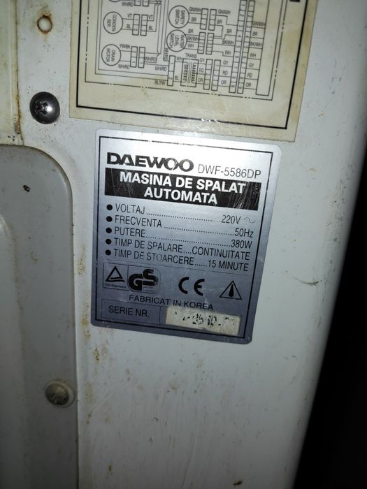 Mașină de spălat automată Daewoo DWF-5586DP Z, cu bule, funcțională