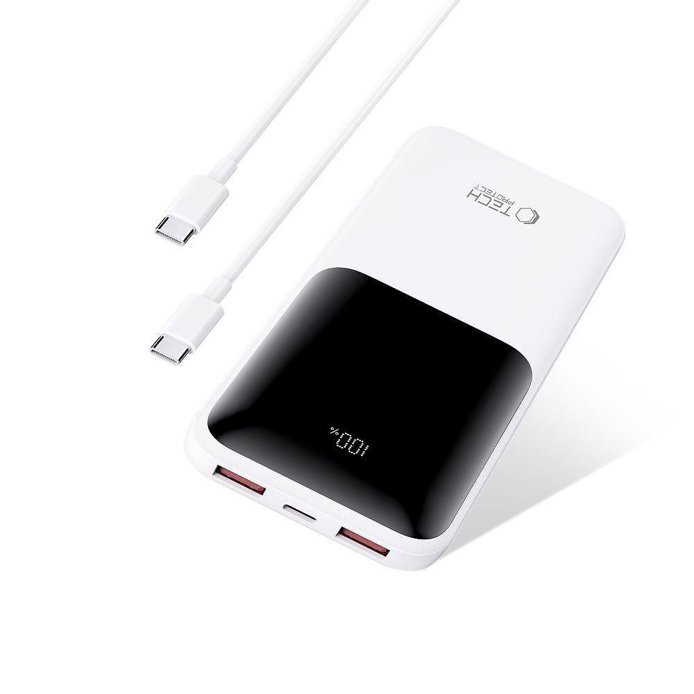 Допълнителна батерия tech-protect pb02 power bank 10000mah 22.5w бяла