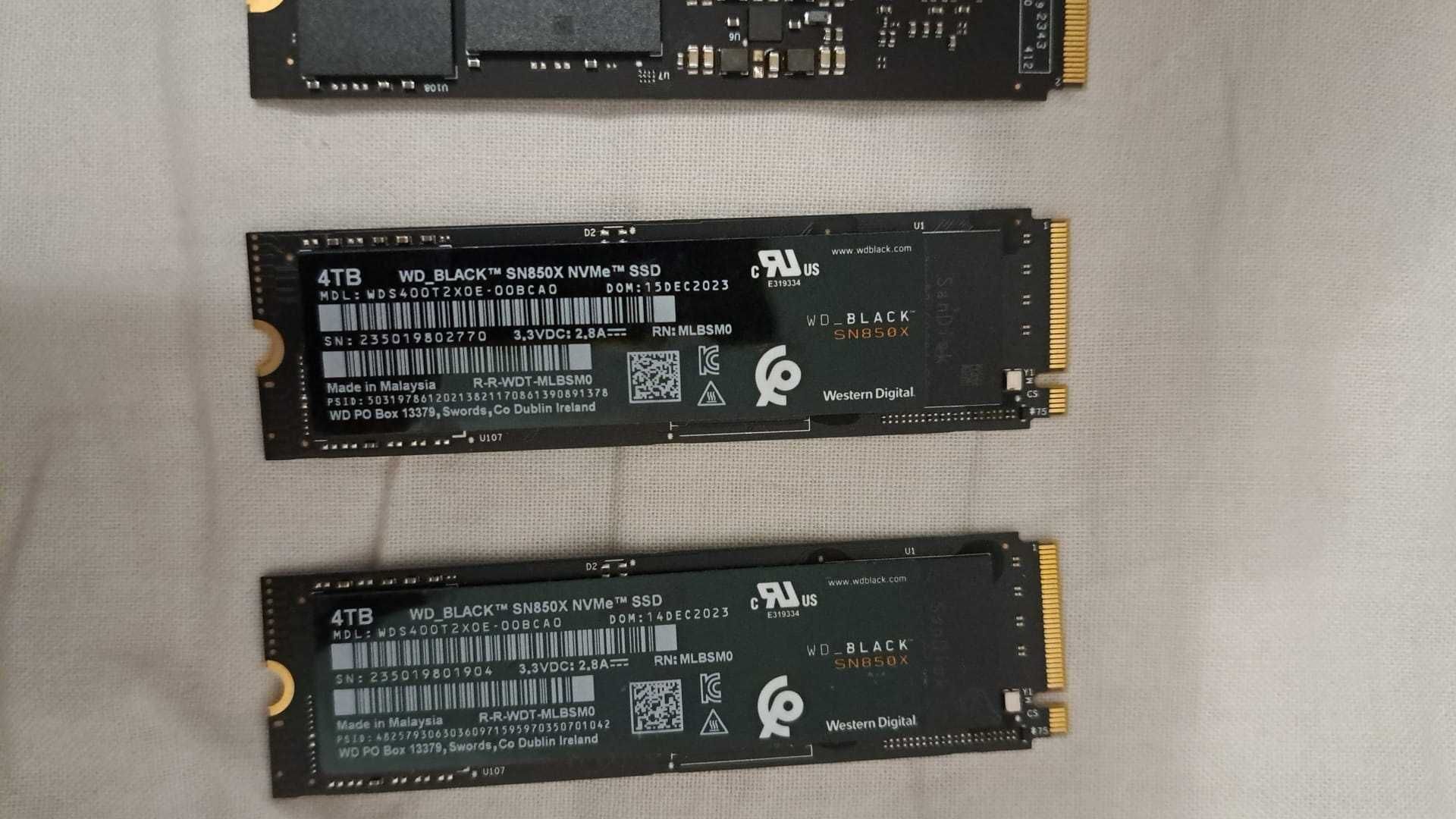 SSD  Gaming NVME WD BLACK SN850X 4TB PCIe 4.0 M.2 2280 , nou