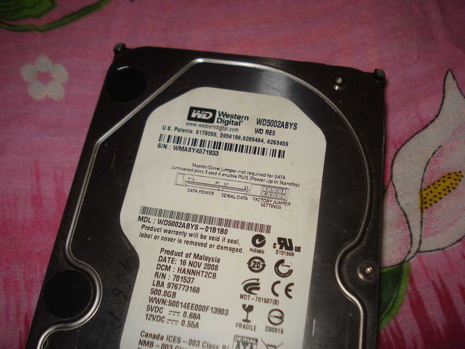 hard disk calculator western digital wd5002abys 500gb wd re3