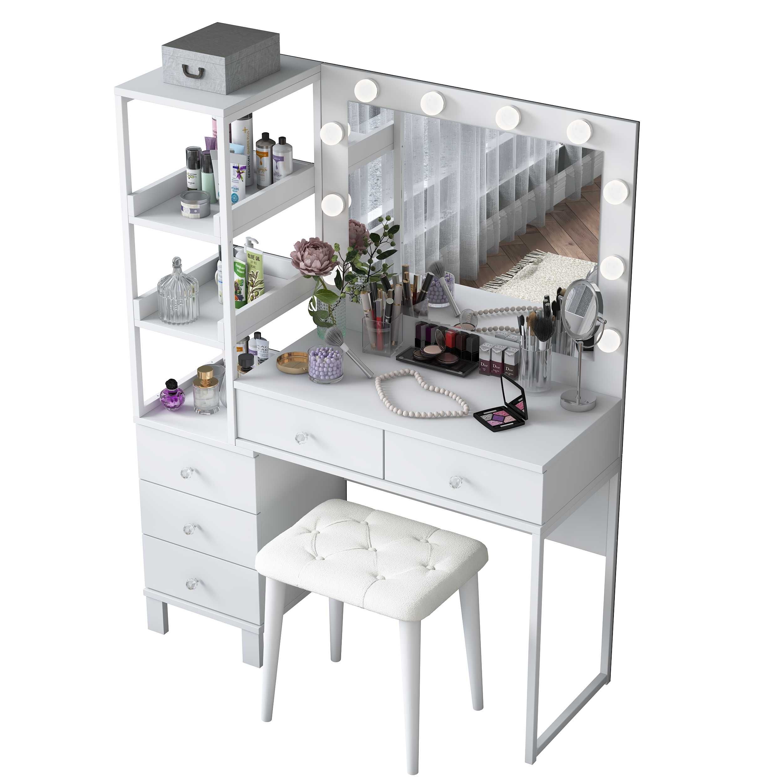 Тоалетка с Огледало и LED Осветление Puzzle-home 3852