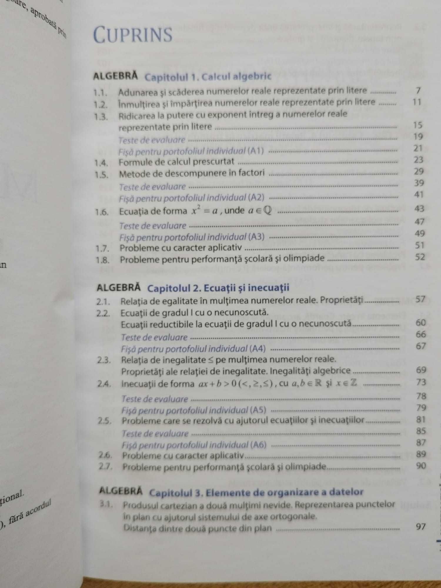 Matematica. Semestrul al II-lea. Clasa a VII-a