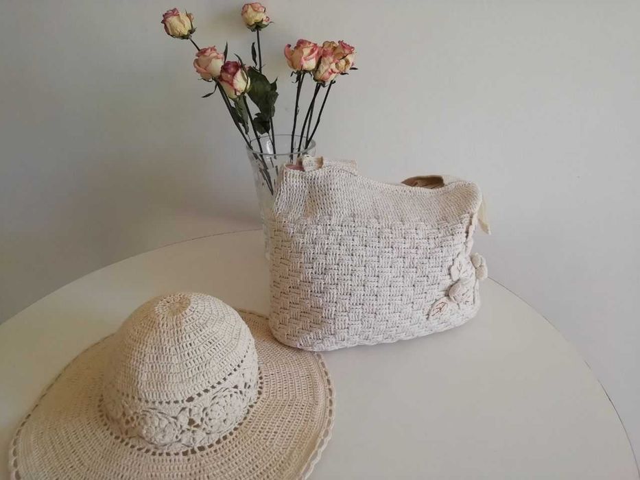Шляпы 100% хлопок, вязаные + сумка вязаная