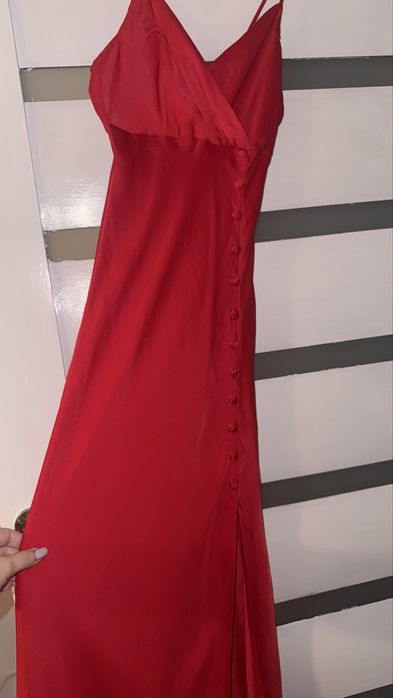 Rochie rosie zara xs satin