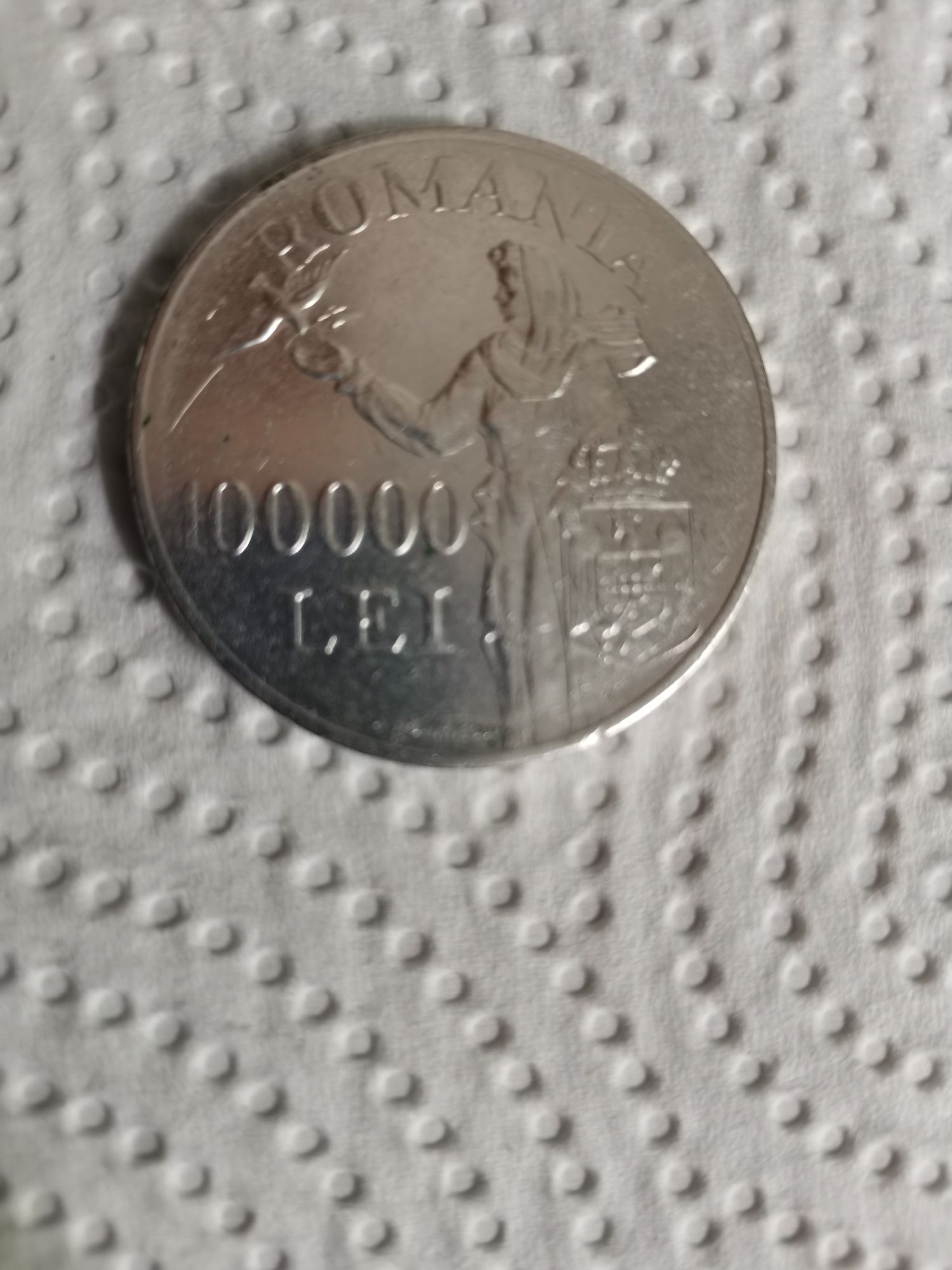 Moneda argint 100000 lei 1946.