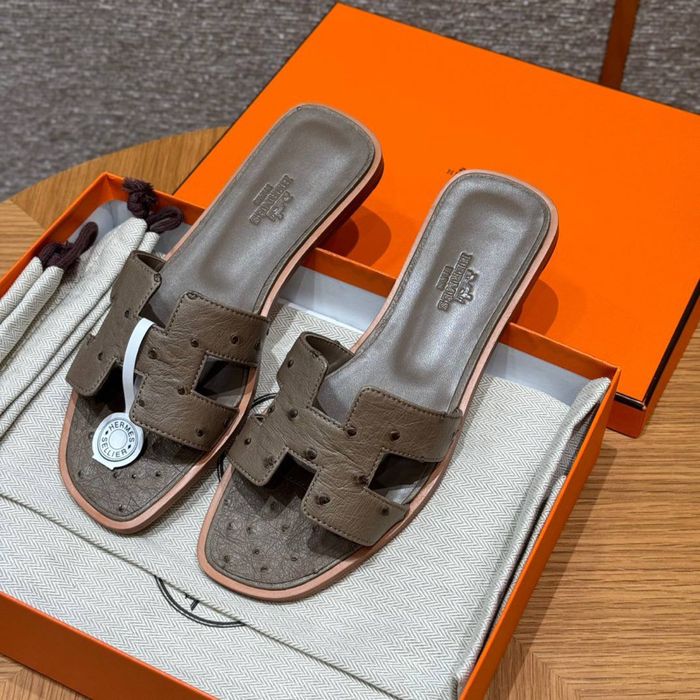 Papuci Hermes Oran Ostrich