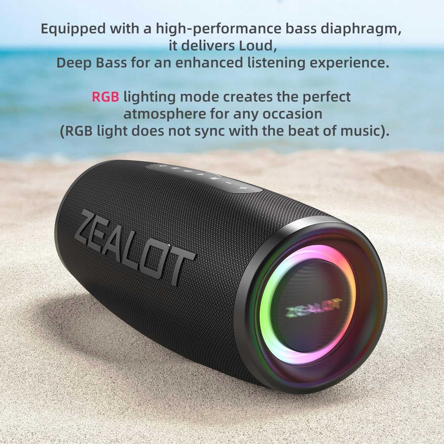 Безжична блутут колонка ZEALOT S56, 40W, водоустойчивa IPX7, Bass Up