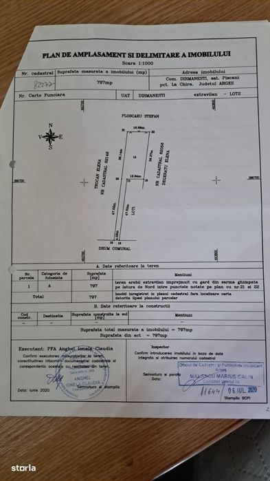 Teren Piscani, 797 mp, 20 euro, 3 km de Mioveni