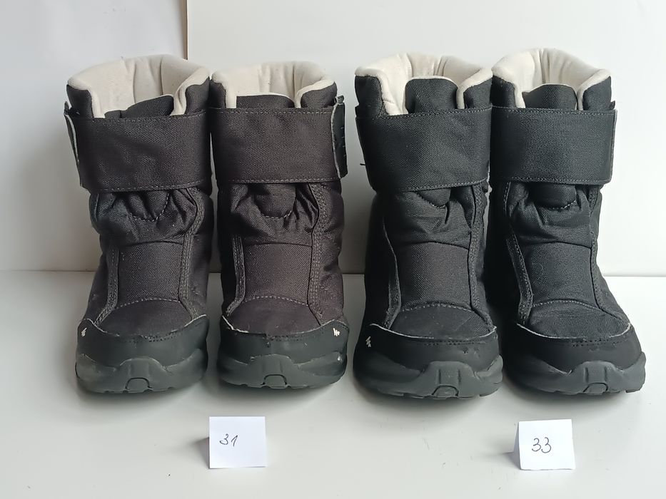 Зимни топли ботуши, водоустойчиви, за преходи в сняг, черни - 31 и 33