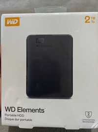 HDD extern WD Elements Portable, 2TB, 2.5", USB 3.0, Negru