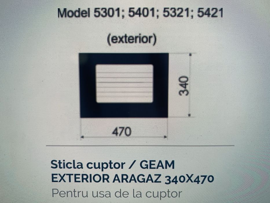 Geam sticla termic aragaz metalica zanussi cuptor interior exterior