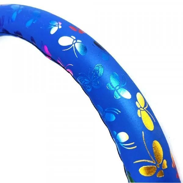 Дамски калъф за волан - еко кожа син DISCO BUTTERFLY