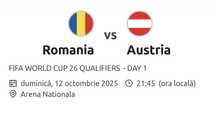 Bilete Romania - Austria