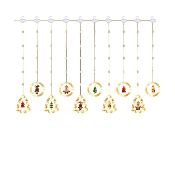 Светещ гирлянд с елхички и топчици