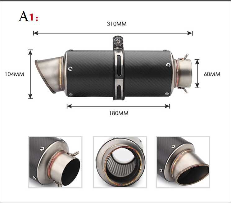 Austin racing evacuare  finala toba  moto  titan fibra carbon 61 mm