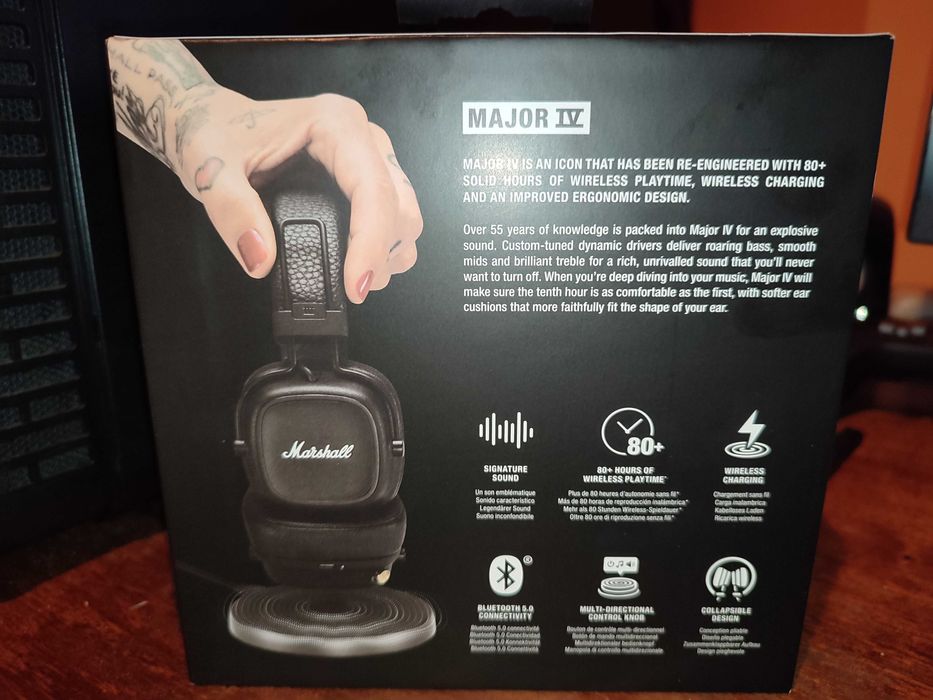 Casti audio On ear Marshall Major IV, Bluetooth, negru, sigilat