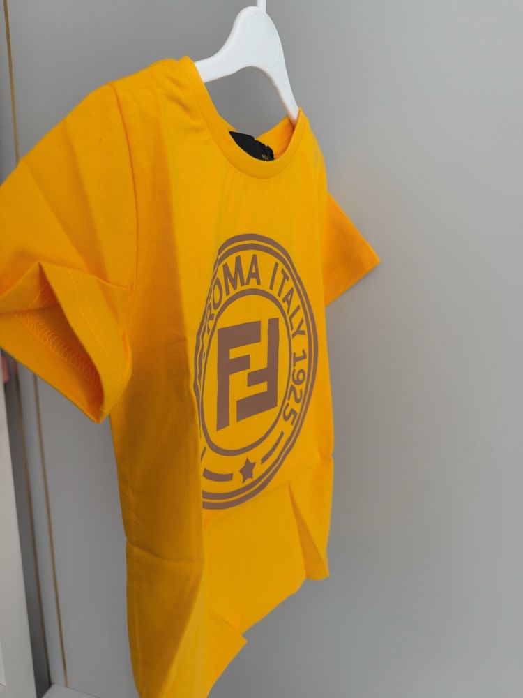 Детска блузка с къс ръкав #F - yellow