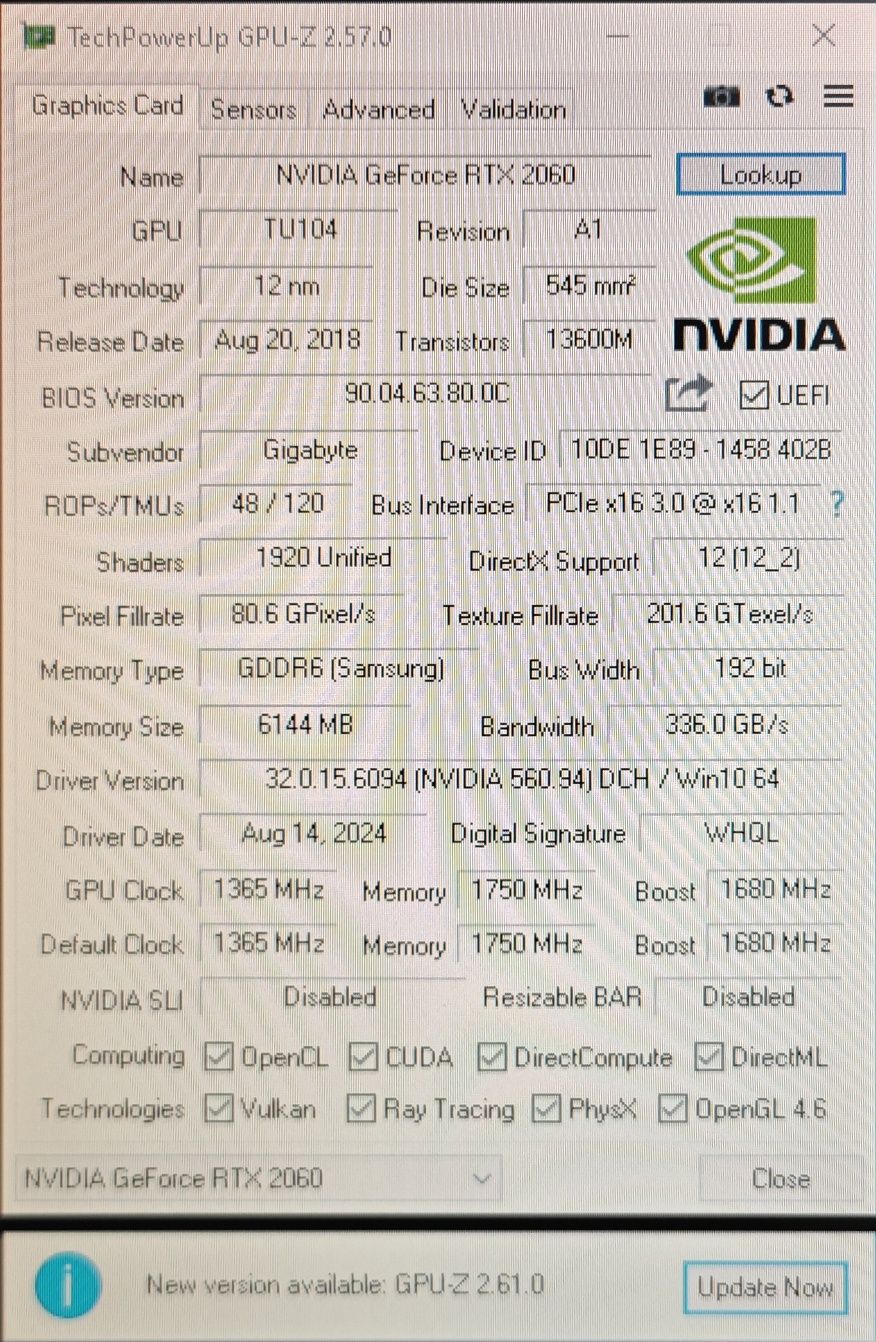 Видеокарта GIGABYTE GeForce RTX™ 2060 OC 6GB

Карта