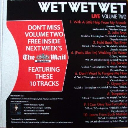 CD original Wet Wet Wet ‎– Live Volume One