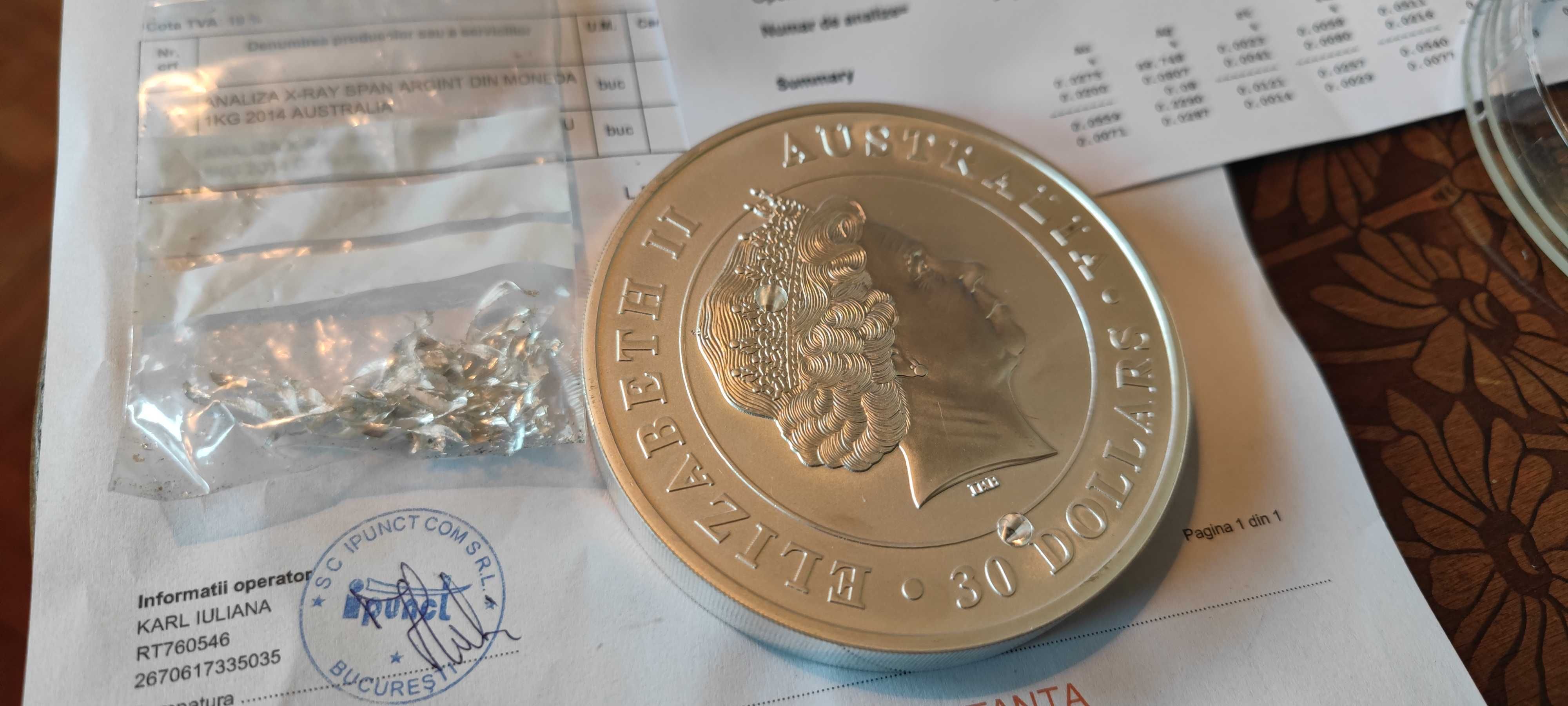 Lingou moneda ARGINT pur 999, 1000g / 1 kg - Koala, Australia, testat