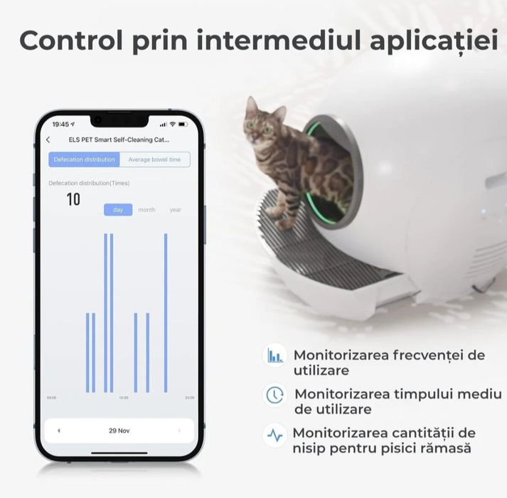 Litiera Smart cu Sistem de Curatare Automata pentru Pisici