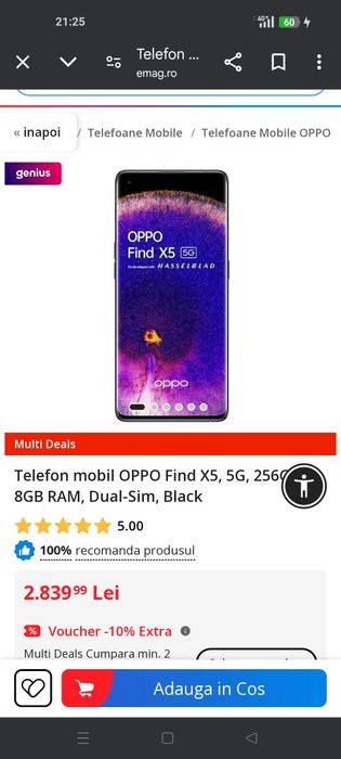 Vând sau schimb Oppo Find X5