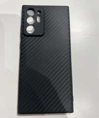 Husa Samsung Note 20 Ultra Slim 0,1MM Silicon Neagra Kevlar Look