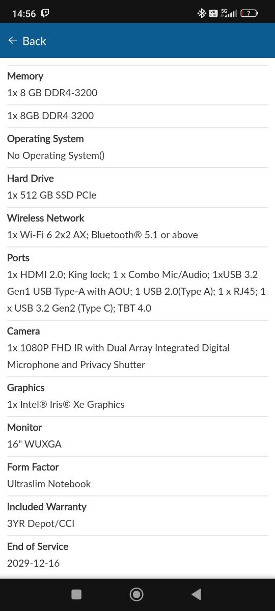 Lenovo Thinkpad E16 G1 за ЧАСТИ