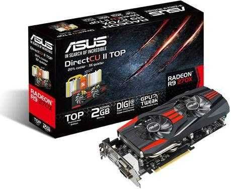 *ПЕРФЕКТНА* AMD Asus Radeon R9 270X OC DirectCU II 2GB GDDR5 256bit