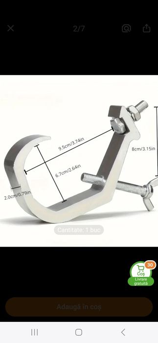 Cârlig din Aluminiu pentru Lumină de Scenă