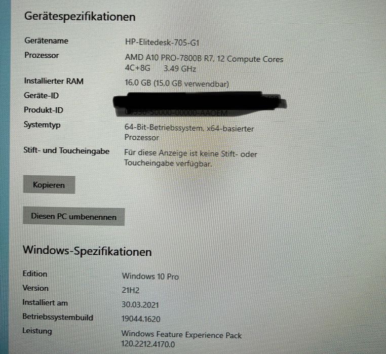 HP Elitedesk 705 G1 SFF, SSD + HDD, Business PC