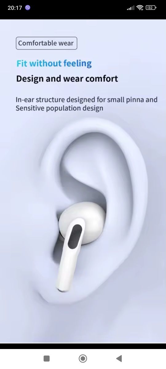 Блутут слушалки ANC Apple Airdots 2 pro Tws