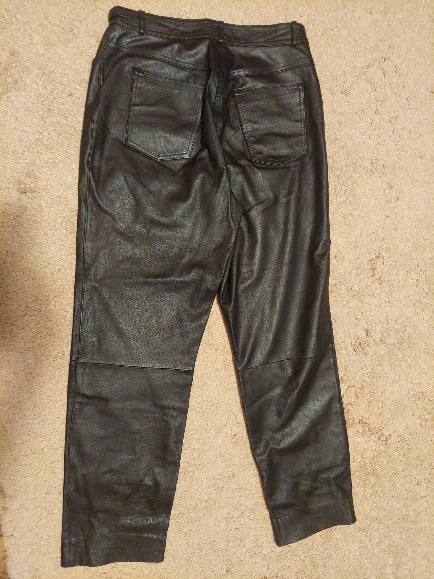 pantaloni piele clasici JCC pentru strada,rock, moto ,masura 42