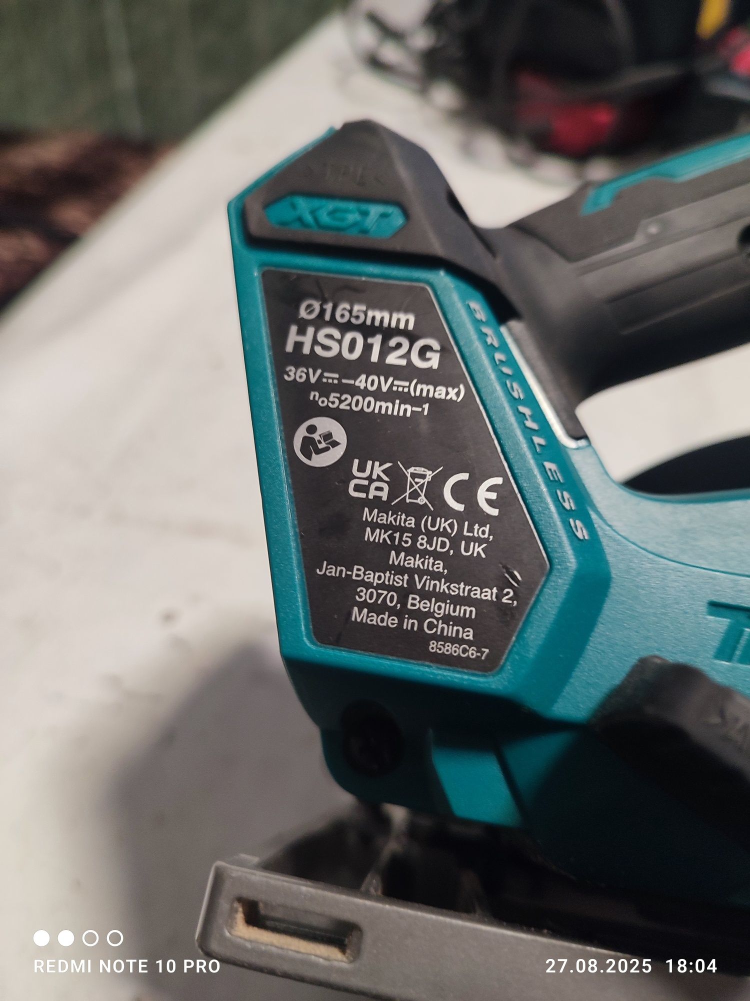 Circular Makita 40 v,hs012g, brushless