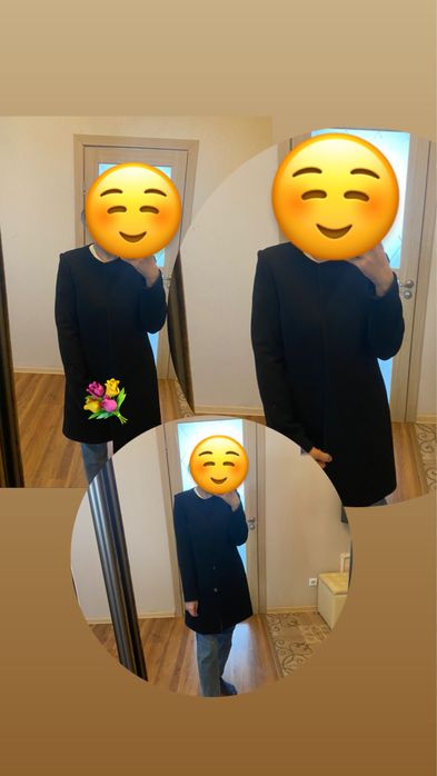 Пальто кашемир черное выше колен