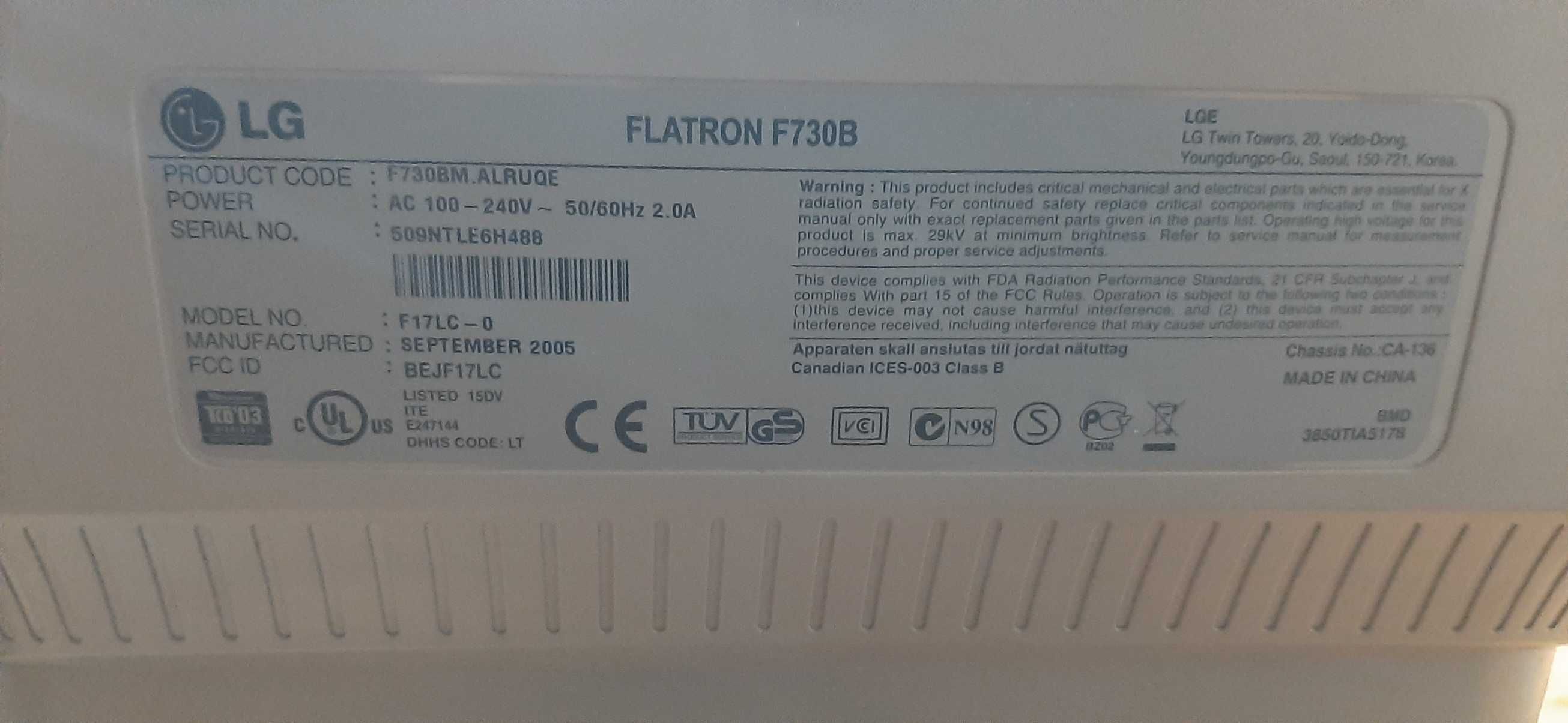 Монитор FLATRON LG F730B