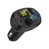 Автомобильный FM модулятор с зарядкой USB QC3.0 Bluetooth MP3-плеер