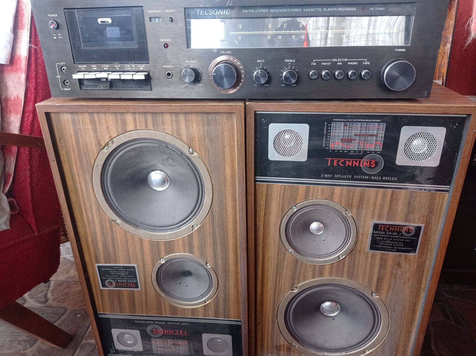 Tecsonic radio casetofon recorder vintage