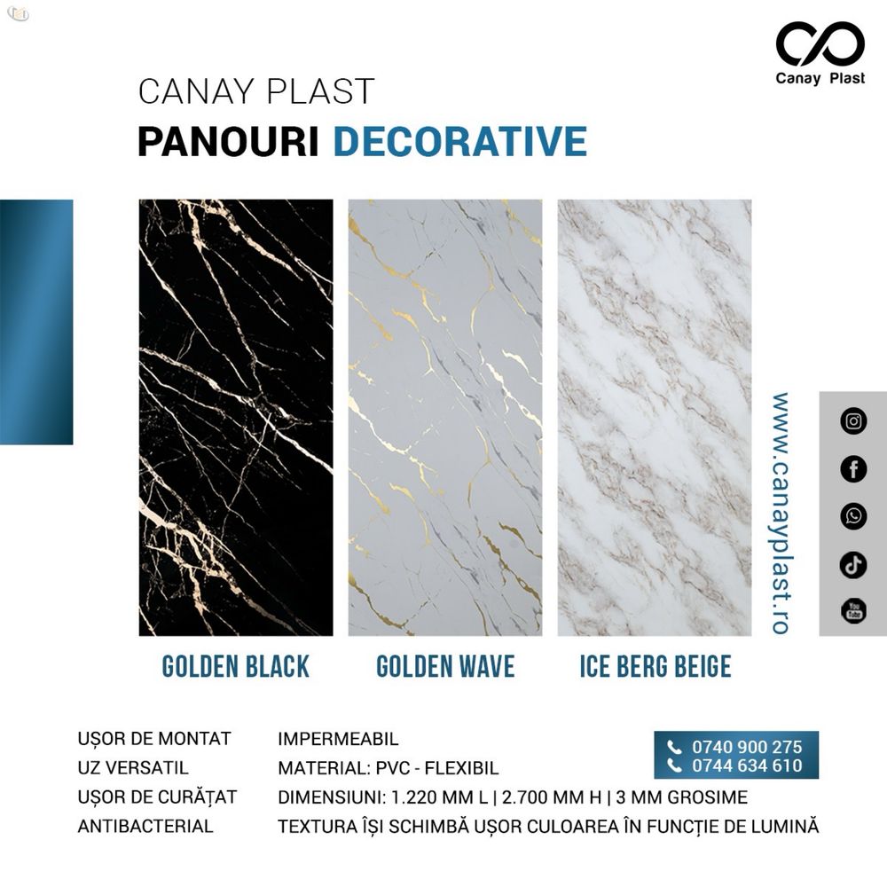 Panouri decorative din pvc imitatie marmura
