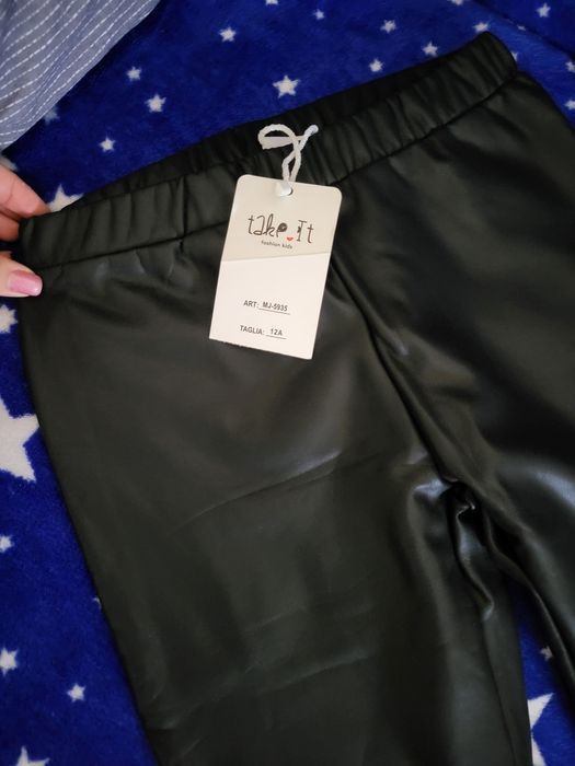 Colanti piele îmblăniti pentru fete