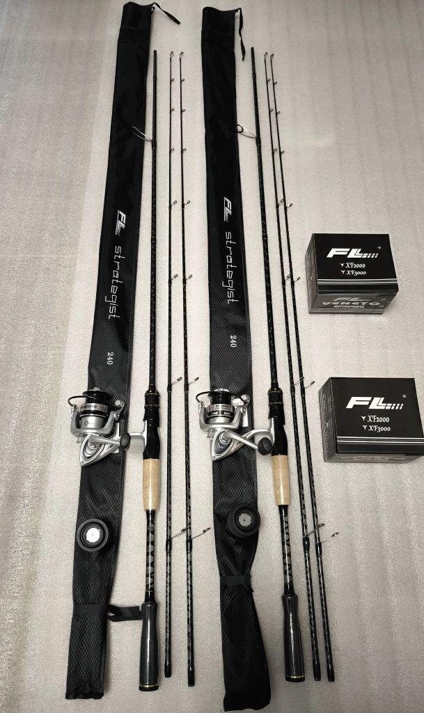 SET 2 Lansete Spining Strategist Fast Spin 2.40 + 2 Mulinete FL XF 300