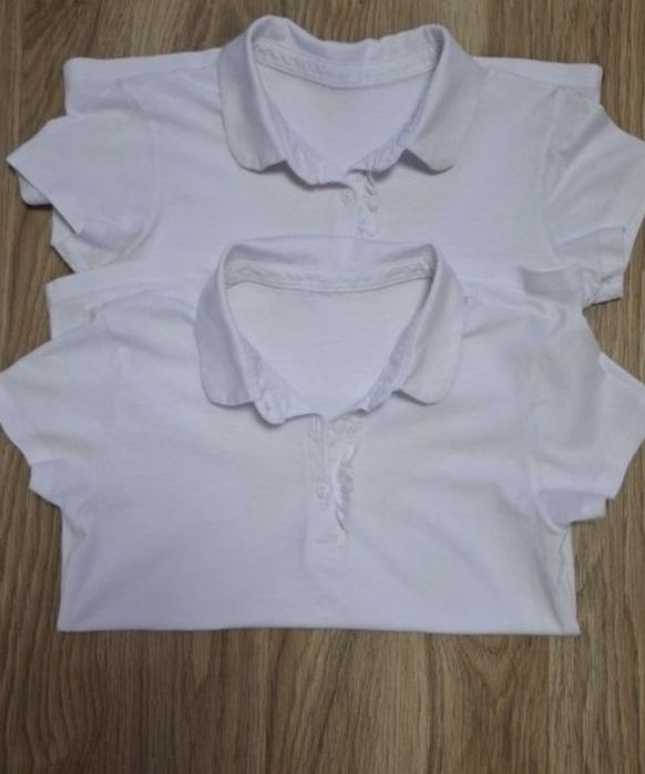 Tricouri albe pt scoala ,fete,marimea 146cm,in stare foarte buna